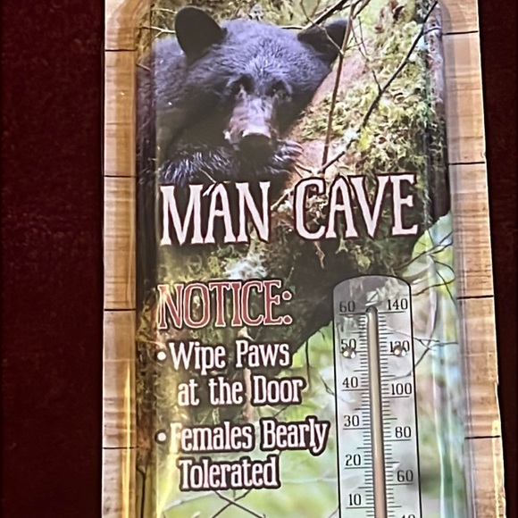 Man Cave Bear Metal Thermometer FIRM NO OFFER - Picture 8 of 15